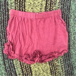 Kate Quinn Garnet Ruffle Shorts with Elastic Waistband